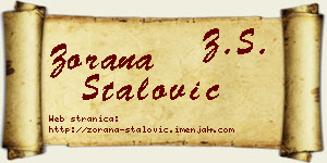 Zorana Stalović vizit kartica